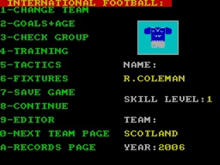 International Football screenshot 2 for ZX Spectrum